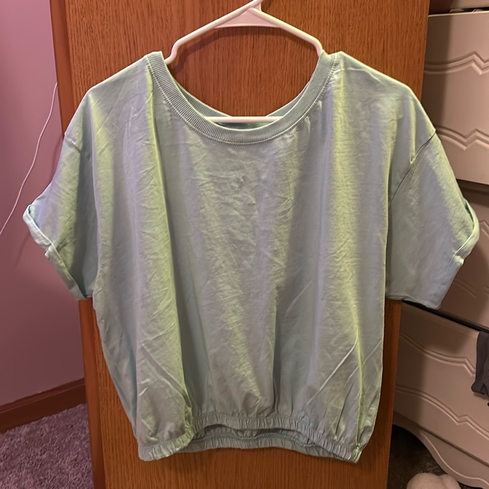 Waterfall Sage Washed Garment Dye Top size L